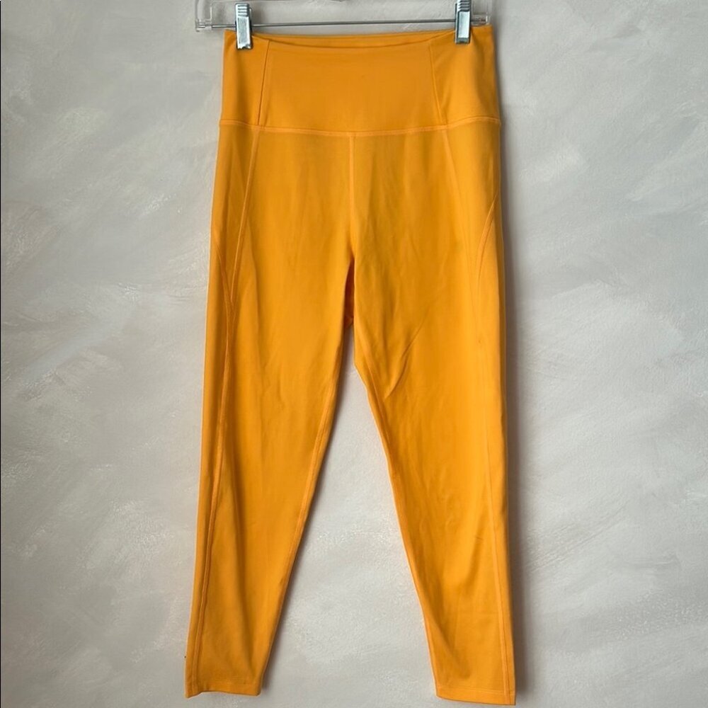 Girlfriend collective compressive leggings yellow size medium